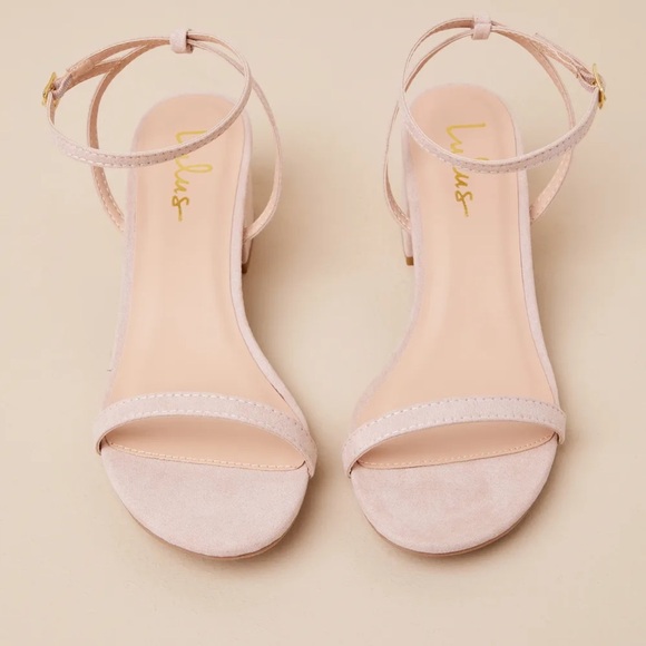 Lulu’s Julie Light Nude Suede Ankle Strap Heels - Picture 3 of 4